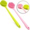 Silicone Shower Brush Back & Body Scrubber (Green, Pink, 2 Pack)